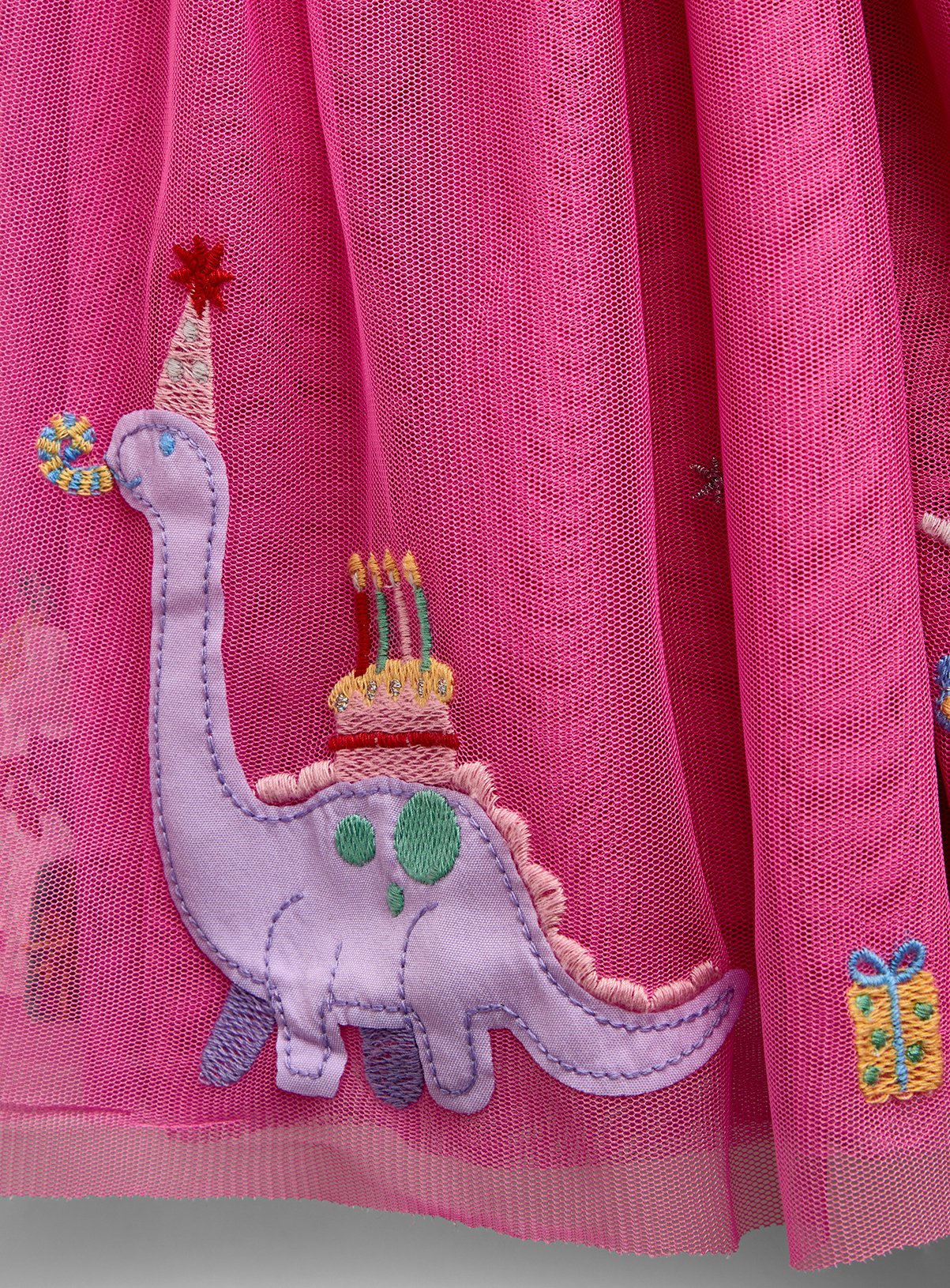 JOJO MAMAN BÉBÉ Party Friends Applique Tulle Dress Bright Pink 2-3 Years - Image 2 thumbnail